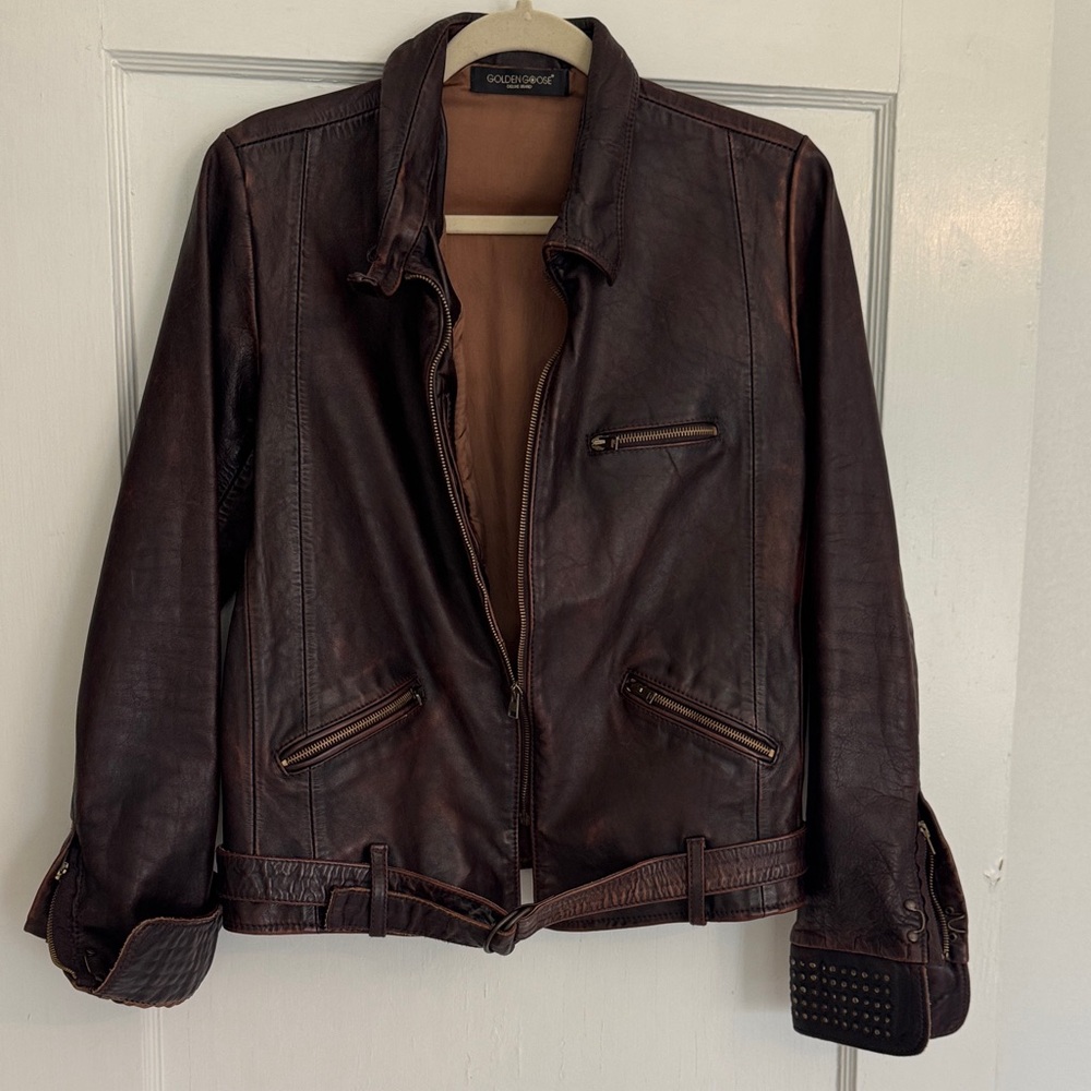 Golden Goose Dark Brown Leather Jacket - Size L